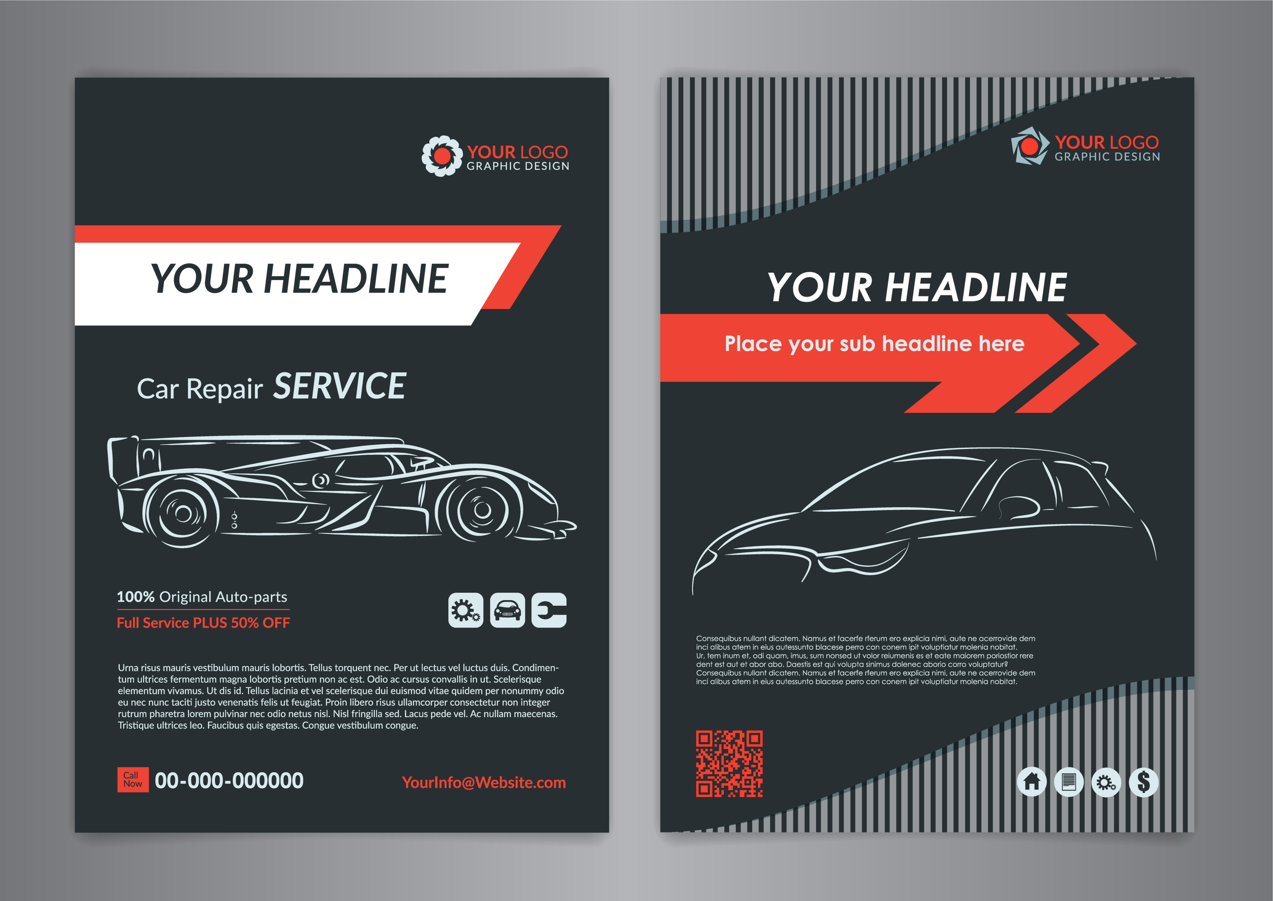 car repair business card psd